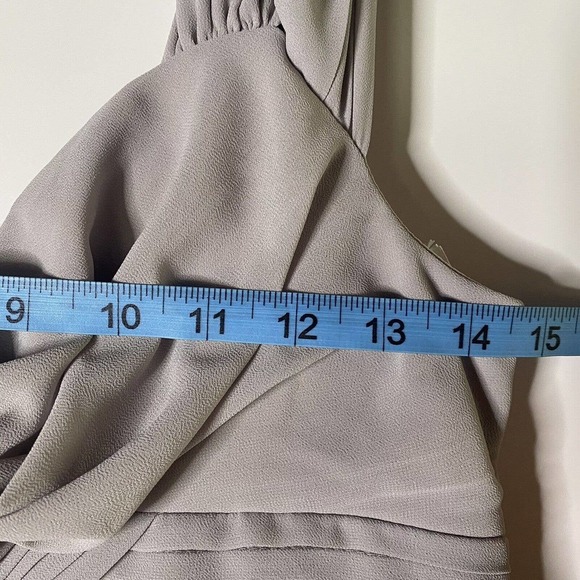 Lulus Make Me Move Grey Maxi Dress size L Womens Cold Shoulder - Picture 7 of 8